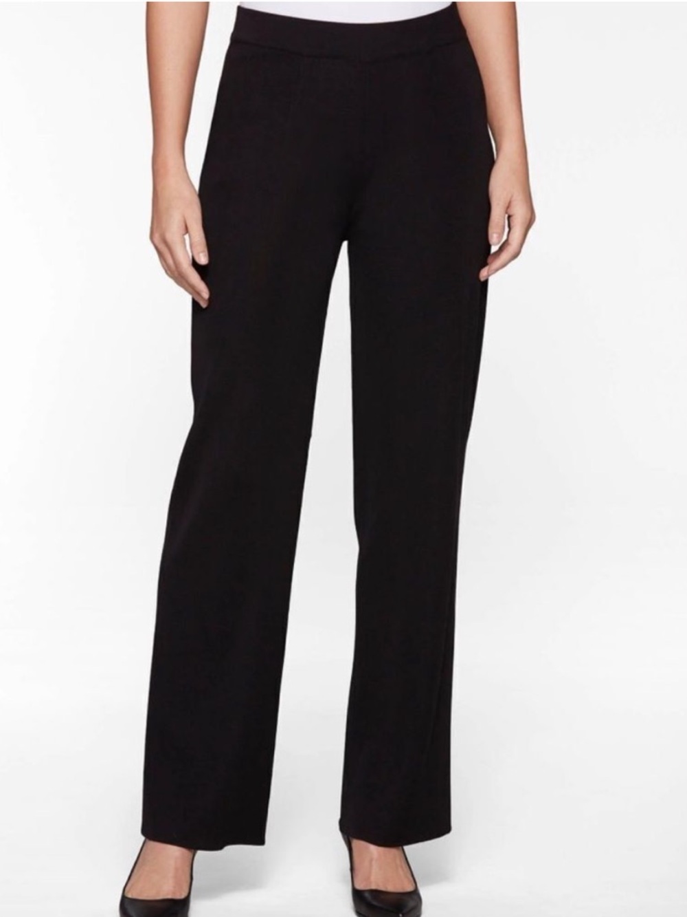 EXCLUSIVELY MISOOK‎ Stretch Trouser Pants Size Large Travel Knit Slinky Straight